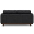 thumbnail image 3 of Simpli Home Morrison 72 inch Wide Mid-Century Modern Sofa in Graphite Grey Genuine Leather, 3 of 13