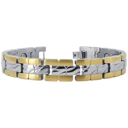 Anium Silver Tone Grand Mens Magnetic Therapy Bracelet 8 Inch Anium Silver Tone Grand Mens Magnetic Therapy Bracelet 8 Inch