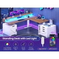 thumbnail image 7 of Farmhouse L Shaped Standing Desk with 4 Drawers and Storage Cabinet, Height Adjustable Computer Desk with Led Lights, Home Office Desk, 7 of 7