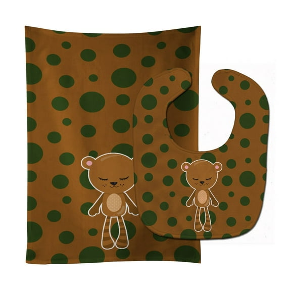 Bear 3 Baby Bib and Burp Cloth