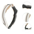thumbnail image 3 of Unique Bargains 1 Pc Grace Stripe Pattern Wide Cross Knot Headbands for Women Khaki White Black, 3 of 6