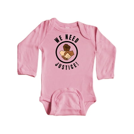 

Inktastic Black History Month We Need Justice Hands Gift Baby Boy or Baby Girl Long Sleeve Bodysuit