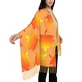 thumbnail image 5 of Cauagu Fall Maple Leaves Print Women Wrap Shawl tassels Scarves Retro Scarf 77.6"X28.3", 5 of 8