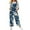 Dark Blue, variant on Women's Casual Sleeveless Jumpsuit with Retro Floral Print, Fashionable Loose Fit Design for Comfortable and Stylish Everyday Wear,BeigeL