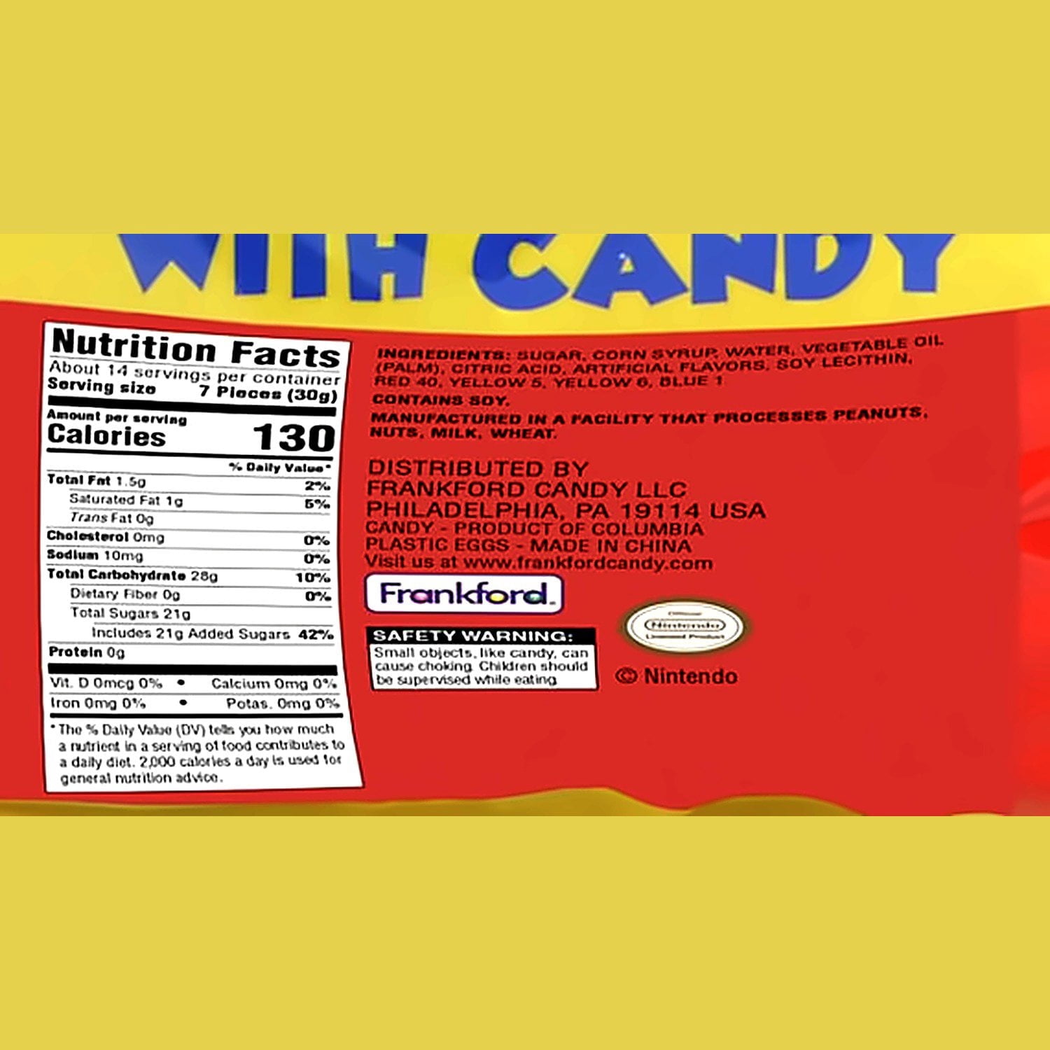 Frankford Super Mario Easter Eggs with Fruity Chewy Candy, 100 ct.