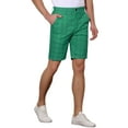 thumbnail image 5 of INSPIRE CHIC Men's Shorts Slim Fit Plaid Button Lightweight Twill Shorts 30 Green, 5 of 7
