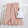 thumbnail image 4 of YIXPOH Baby Blanket 100% Organic Cotton Knit Swaddle Blanket Soft Warm Receiving Blanket for Newborns Pink, 4 of 7
