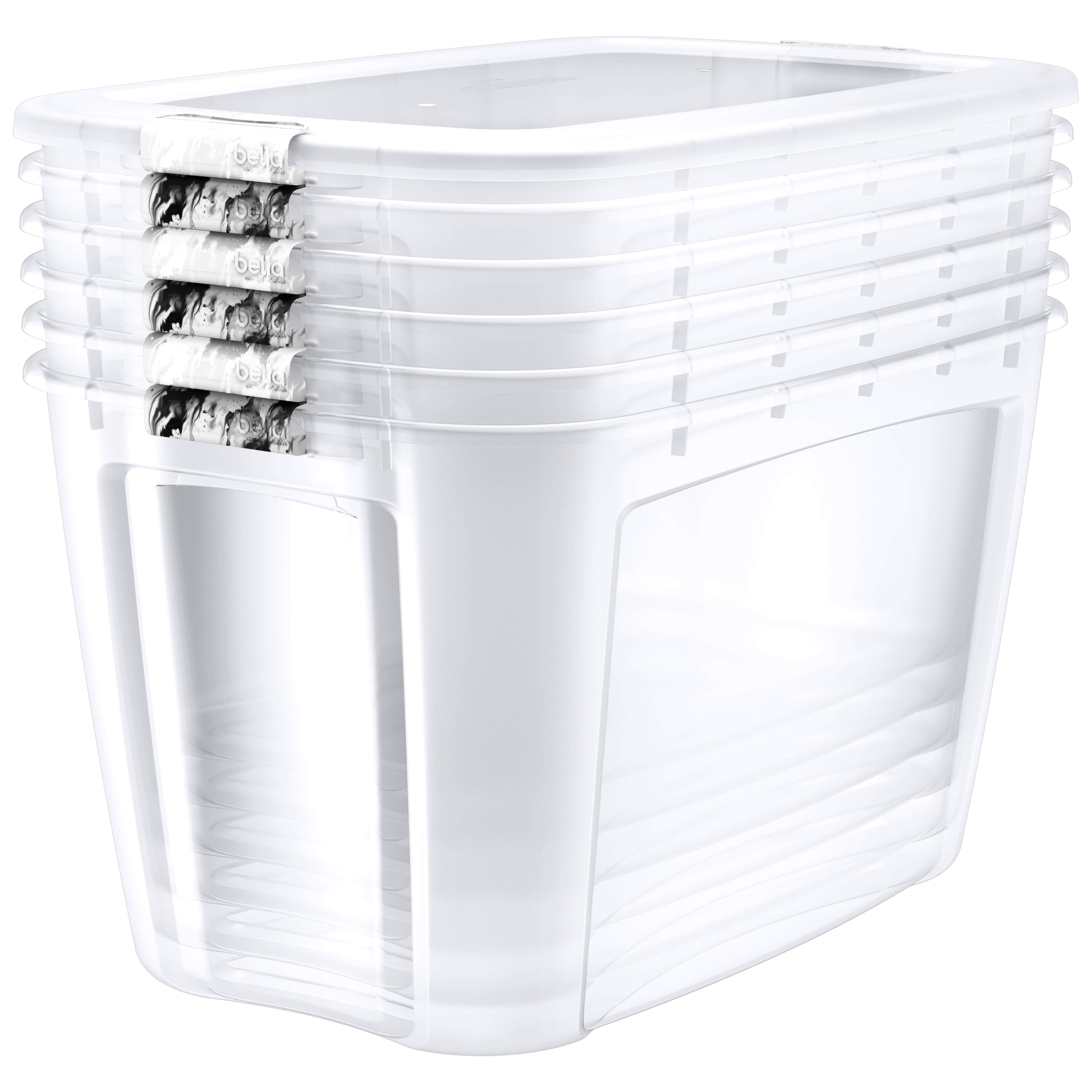 Bella Storage 160 Quart Plastic Storage Locking Lid Bin with Black and