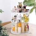 thumbnail image 3 of Caja de almacenamiento de cosméticos giratoria de 360 grados, organizador de maquillaje, estante de almacenamiento de cosméticos Borde de patrón de diamante jinwen Organizador de maquillaje, 3 of 8