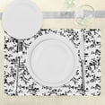 thumbnail image 3 of Ambesonne Floral Place Mats Set of 4, Baroque Blooms Vintage, Standard Size, Black and White, 3 of 6