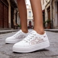 thumbnail image 7 of CHICVOMEY Sneakers for Women Fashion Thick Soled Lace Up Breathable Tennis Shoes Lightweight Comfortable for Summer Walking Work Beach Casual, 7 of 7