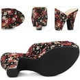 thumbnail image 3 of BLISSFUL STEP Women's Platform Floral Chunky Heel Slides Sandals Black (Size 7), 3 of 6