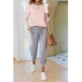 thumbnail image 4 of Ekouaer Pajamas For Women Comfy Long Sleeve Jogger Set Lounge Pjs Set With Pockets polka dots, 4 of 7