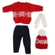 thumbnail image 1 of Sailing Suéter navideño, pantalones y sombreros, accesorios para muñecas para muñeca bebé de 18 pulgadas, 1 of 10