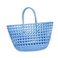 thumbnail image 4 of Bolso de mano tejido para mujer, bolso de viaje, bolso portátil con asa superior para compras de vacaciones Azul claro, 4 of 9