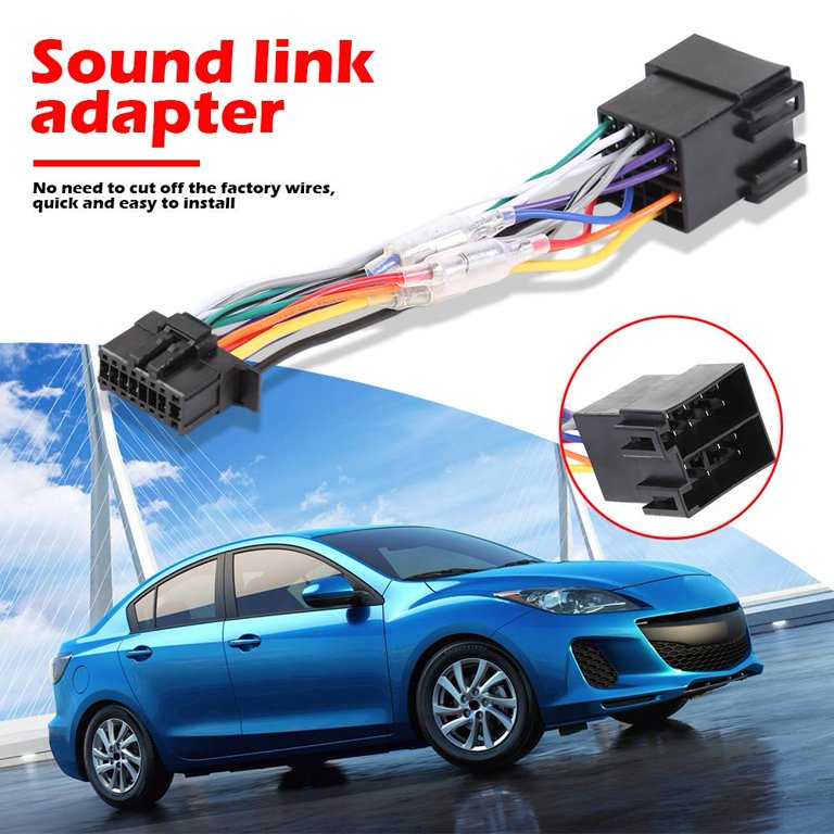 Car Stereo Radio Wiring Harness Connector Adaptor 16 Pin Port to Mini ISO 8  Pin Plug Wiring Cable Compatible with Pioneer 2003-on