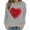 Gray-5, variant on Women's Valentines Sweatshirt Long Sleeve Glitter Heart Print Crewneck Pullover Top for Romantic Dates Gray XL