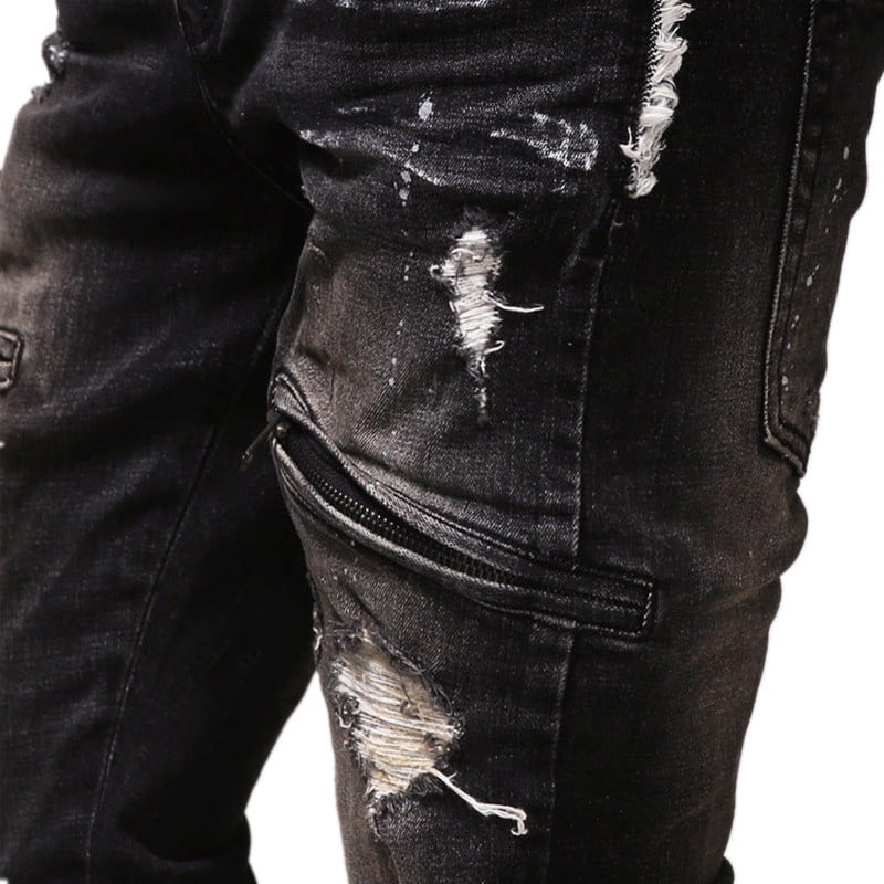 black motorcycle jeans mens