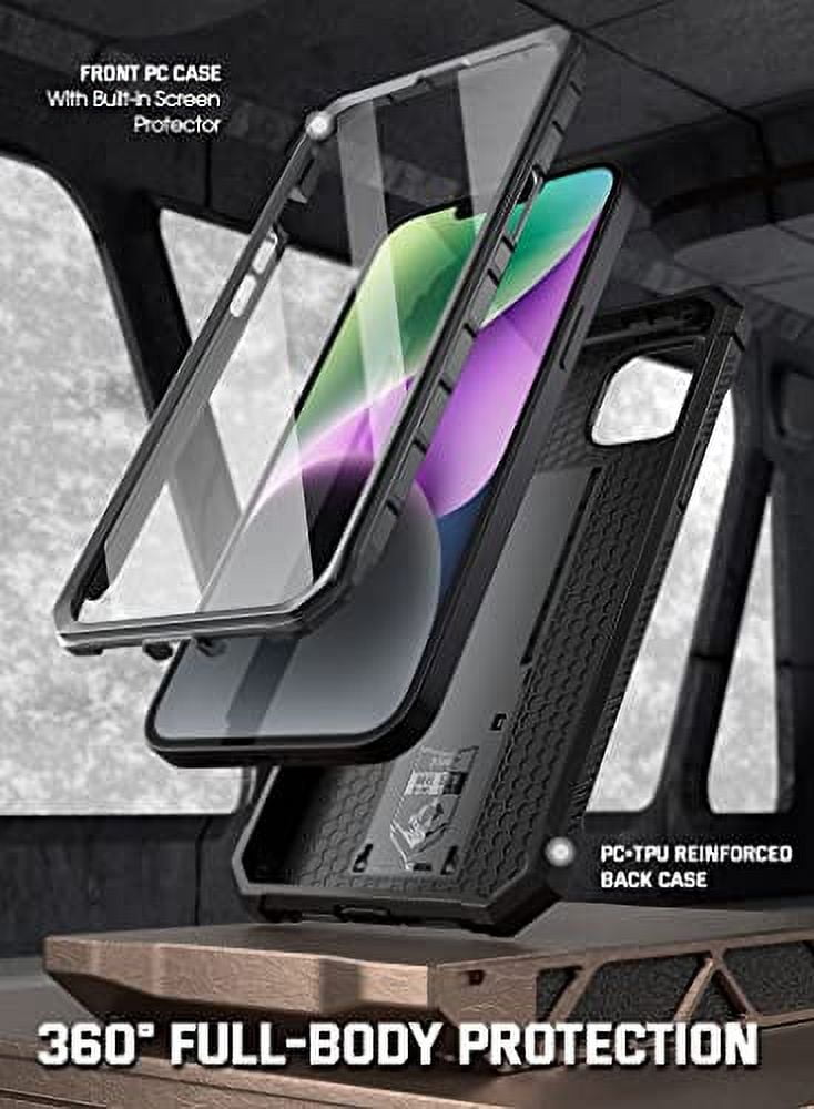 Poetic Spartan Case for iPhone 14, Full Body Rugged Case with Kickstand, Metallic Gun metal