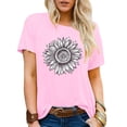 thumbnail image 2 of Cathalem Oversized T Shirts for Women Short Sleeve Rib Knit Tee Top,Pink L, 2 of 5