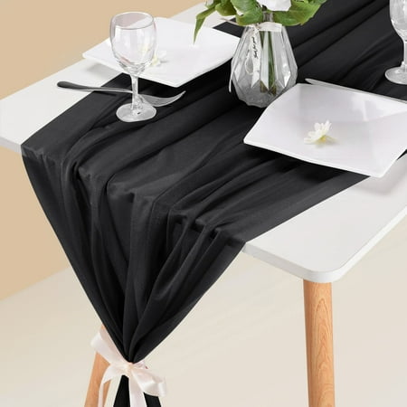 

Christmas 10ft Chiffon Table Runner 29x120 Inches Dusty Blue Table Runner For Wedding Baby Girl Bridal Shower Decorations