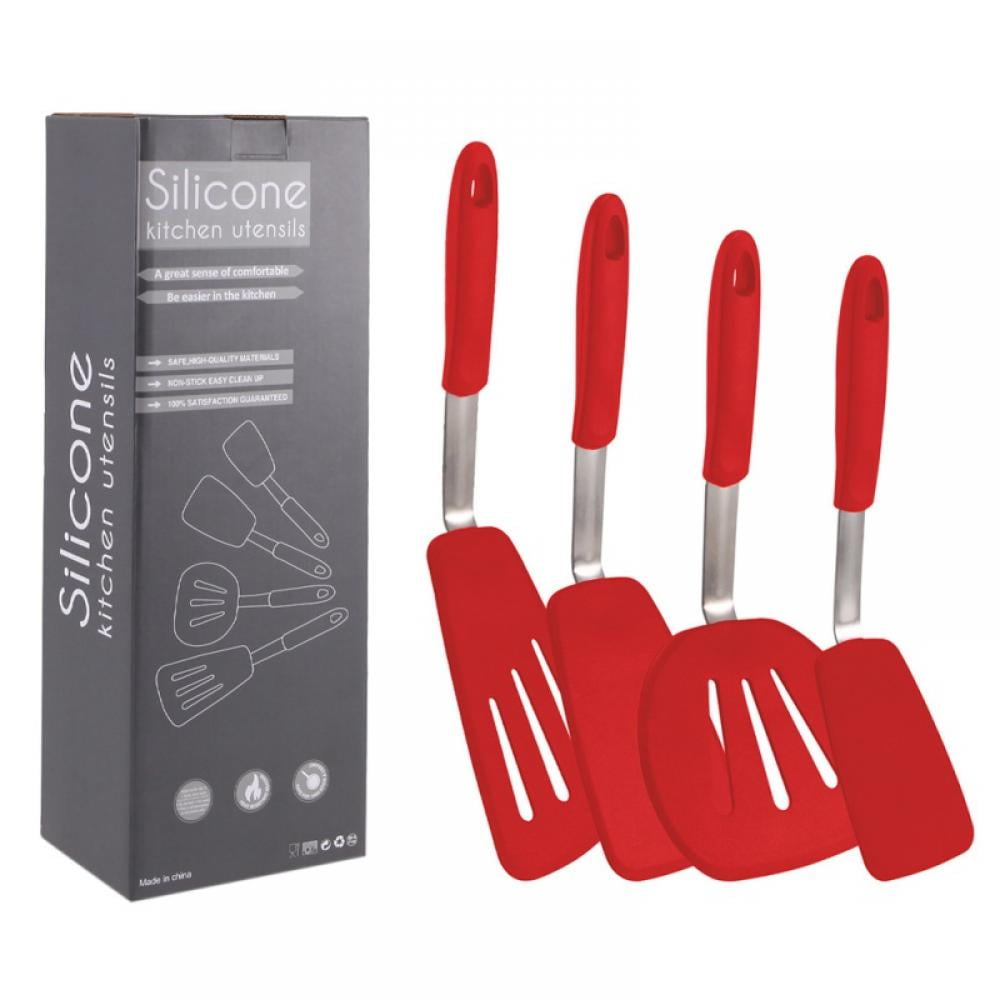 Topumt 4 Pcs Silicone Spatulas for Nonstick Cookware, Heat Resistant