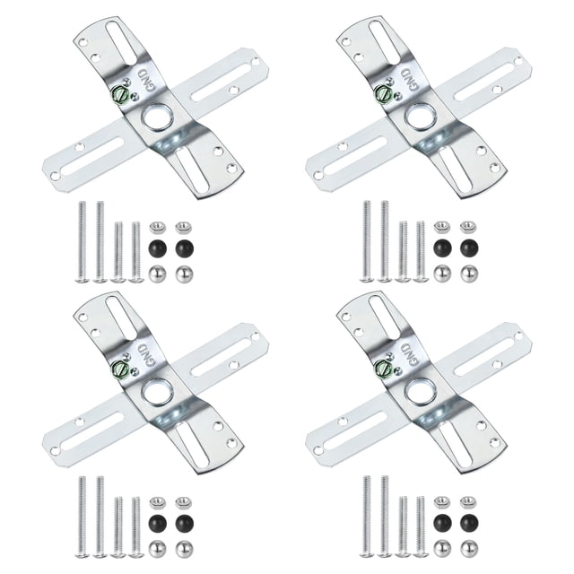 Unique Bargains Light Crossbar Kit 4 Inch Cross-Shaped Mounting Bracket Zinc-plated Iron 4 Pack