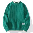 thumbnail image 4 of Mens Big and Tall Pullover Sweaters Plus Size Casual Long Sleeve Crew Neck Sweater M-4XL Basic Solid Warm Chunky Knitted Sweatshirts Clearance Sale, 4 of 6