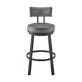 thumbnail image 2 of Armen Living Indoor Dalza Swivel Bar Stool in Mocha Finish with Brown Faux Leather, 2 of 10