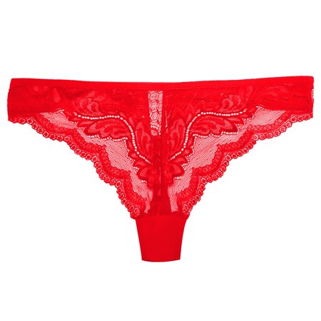 

6 Pack Women s Brief Women Solid Color Lace Elastic Hollow Lmprintless Low Rise G String Underpants