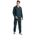 thumbnail image 4 of YUSHOW Mens Flannel Pajamas Set Cotton Plaid Pjs Button Down Warm Soft Lounge Sleepwear Size XL, 4 of 7