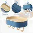 thumbnail image 3 of Caja de jabón colgante Estante de almacenamiento de jabón para baño sin perforaciones con ganchos, 3 of 7