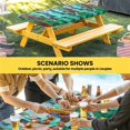 thumbnail image 6 of Abstract Green Table Cloths for 3 Foot Rectangle Tables, Painting Buildings Geometric Color Block Patio Waterproof Elastic Fitted Tablecloths, Washable Rectangular Table Cover for Camping, 6 of 8