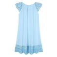 thumbnail image 4 of Aridak Girls Nightgowns Cute Princess Sleepwear Flutter Sleeve Pajamas Nightie Dress Blue 5-12 Years, 4 of 7