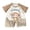 A03-Brown, variant on CAICJ98 Toddler Baby Boy Summer Clothes Short Sleeve Tops Elastic Drawstring Plaid Shorts Two Piece Dinosaur Print Outfit Set (Blue,3-4 Years)