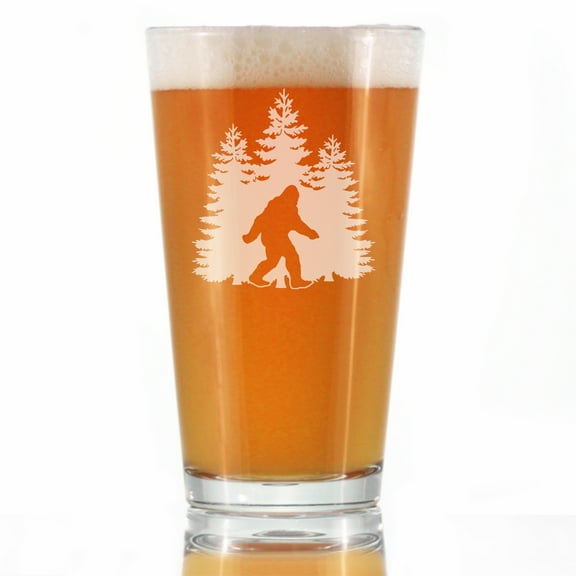 Bevvee Pint Glass 16 oz Bigfoot Gifts for Cryptid Enthusiasts Beer Glasses