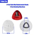 thumbnail image 3 of XHMAXE 3 Pcs Mop Head Replacement with 1 Mop Replacement Base, Fit for Easywring Mop, 3 of 7