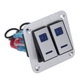 thumbnail image 4 of Car RV Modification Switch Panel Rocker Switch Panel 2 Gang On Off Toggle Switch Panel Waterproof Car RV Yacht Modification Panel Silver Oxide  With Blue LED Light, 4 of 8