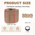 thumbnail image 2 of Uxcell Jute Rope Heavy Natural Thick Twisted Rope with Tape for Crafts Railing Docks Tug of War Swing Landscaping 0.8 Inch x 98ft, 2 of 6