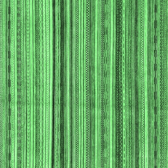 Ahgly Company Indoor Square Abstract Emerald Green Modern Area Rugs, 5' Square