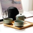 thumbnail image 4 of Juego de Té de Cerámica YEJLMXG Estilo Japonés Hecho a Mano Verde, 4 of 5