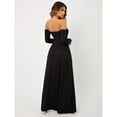 thumbnail image 2 of Black Off Shoulder Long Sleeve Maxi Dress With High Side Slit, 2 of 4