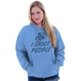 thumbnail image 3 of I Shoot People Camera Photography Pun Unisex Plus Fleece Graphic Hoodie Brisco Brands 5X, 3 of 5