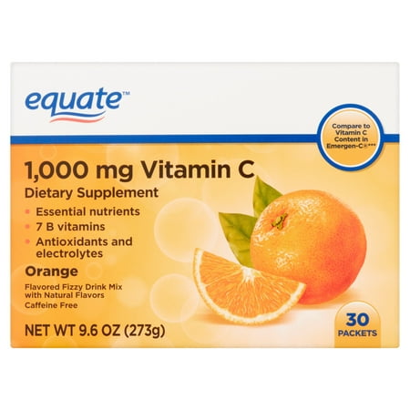  La vitamine C orange aromatisée Fizzy Drink Mix 1000 mg 96 oz 30 Pack