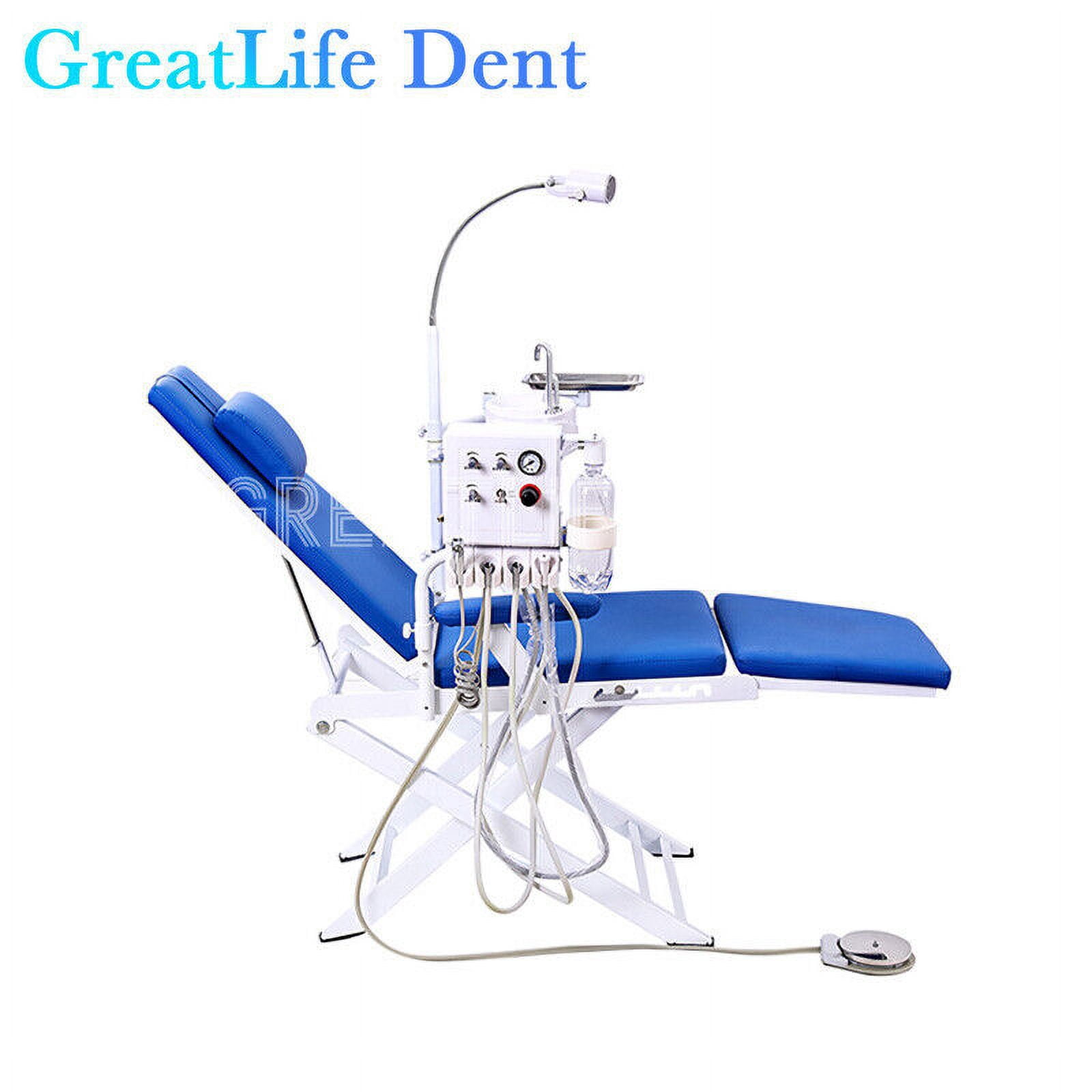 GreatLife Dent USA Stock PORTABLE DENTAL FOLDING CHAIR LED LIGHT+TURBINE+DENTIST STOOL