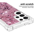 thumbnail image 4 of Slim Fit Phone Case for Samsung Galaxy S22 Ultra, Glitter Liquid Quicksand Effect Silicone Soft TPU Case with Camera Lens and Screen Protection for Galaxy S22 Ultra,LSWT Diamond Rose, 4 of 14