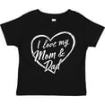 thumbnail image 3 of Inktastic I Love My Mom and Dad in White Chalk Heart Boys or Girls Toddler T-Shirt, 3 of 5