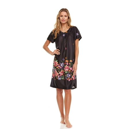 

Lati Fashion Women Nightgown Sleepwear Female Sleep Dress Nightshirt Black XXXL