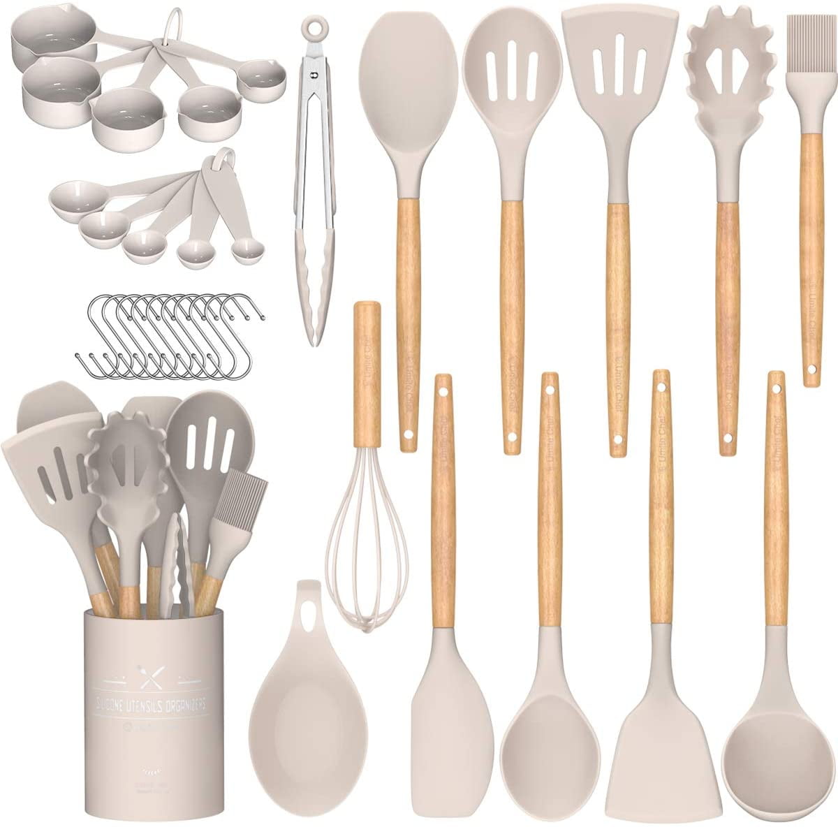 Umite Chef 36pcs Silicone Kitchen Cooking Utensils with Holder, Heat  Resistant Cooking Utensils Sets…See more Umite Chef 36pcs Silicone Kitchen