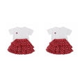 thumbnail image 1 of Sonducket Boda niñas corazón patrón manga corta camiseta conjunto verano niños algodón Tops Kit ropa regalo de cumpleaños Type1 NO1, 1 of 6